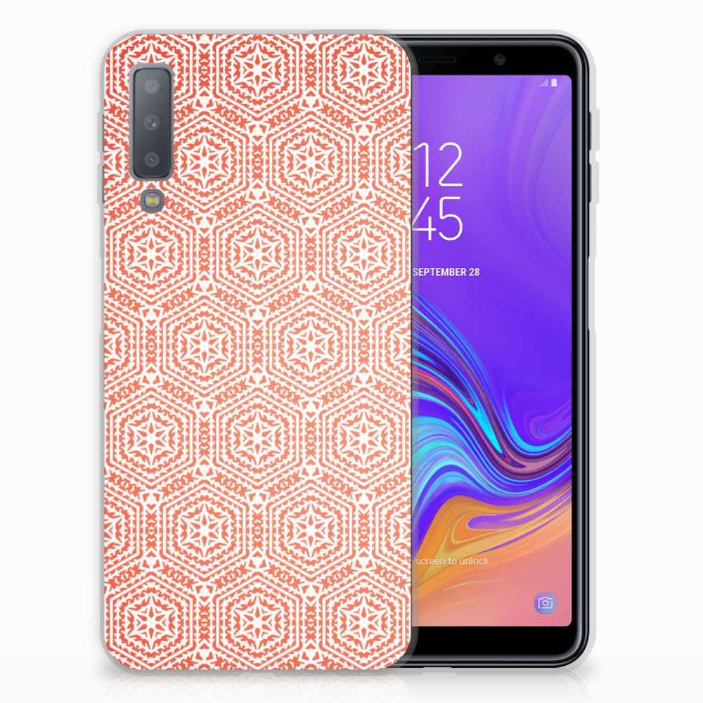 Samsung Galaxy A7 (2018) TPU bumper Pattern Orange