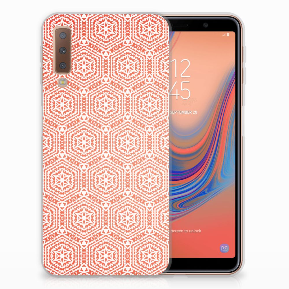 Samsung Galaxy A7 (2018) TPU bumper Pattern Orange