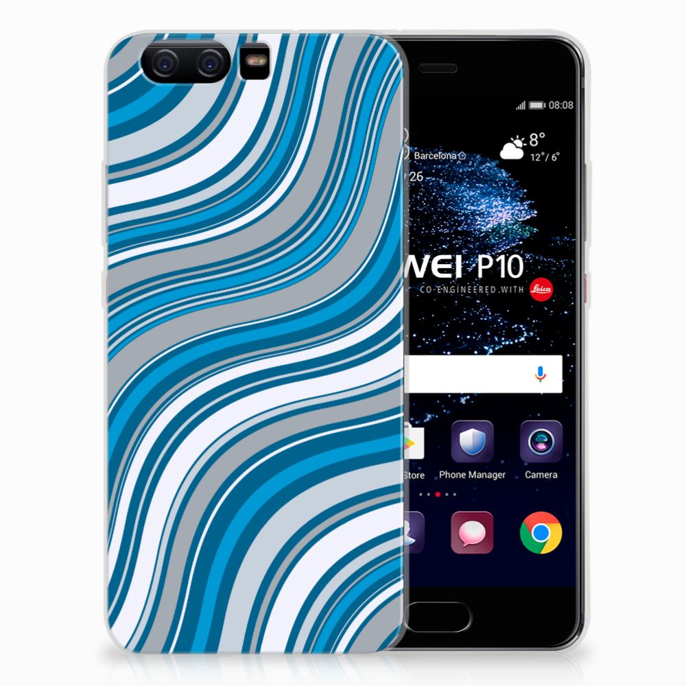 Huawei P10 TPU Hoesje Design Waves Blue