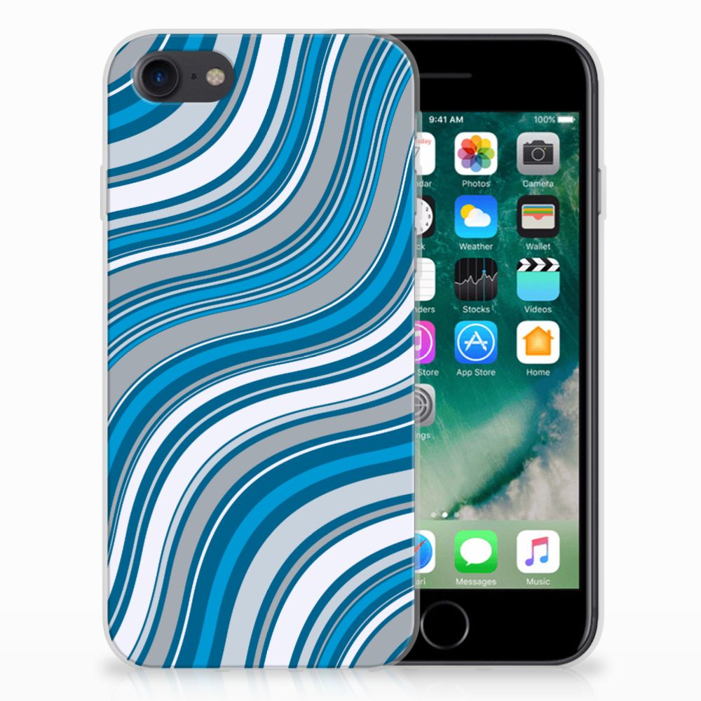 Apple iPhone 7 | 8 TPU Hoesje Design Waves Blue