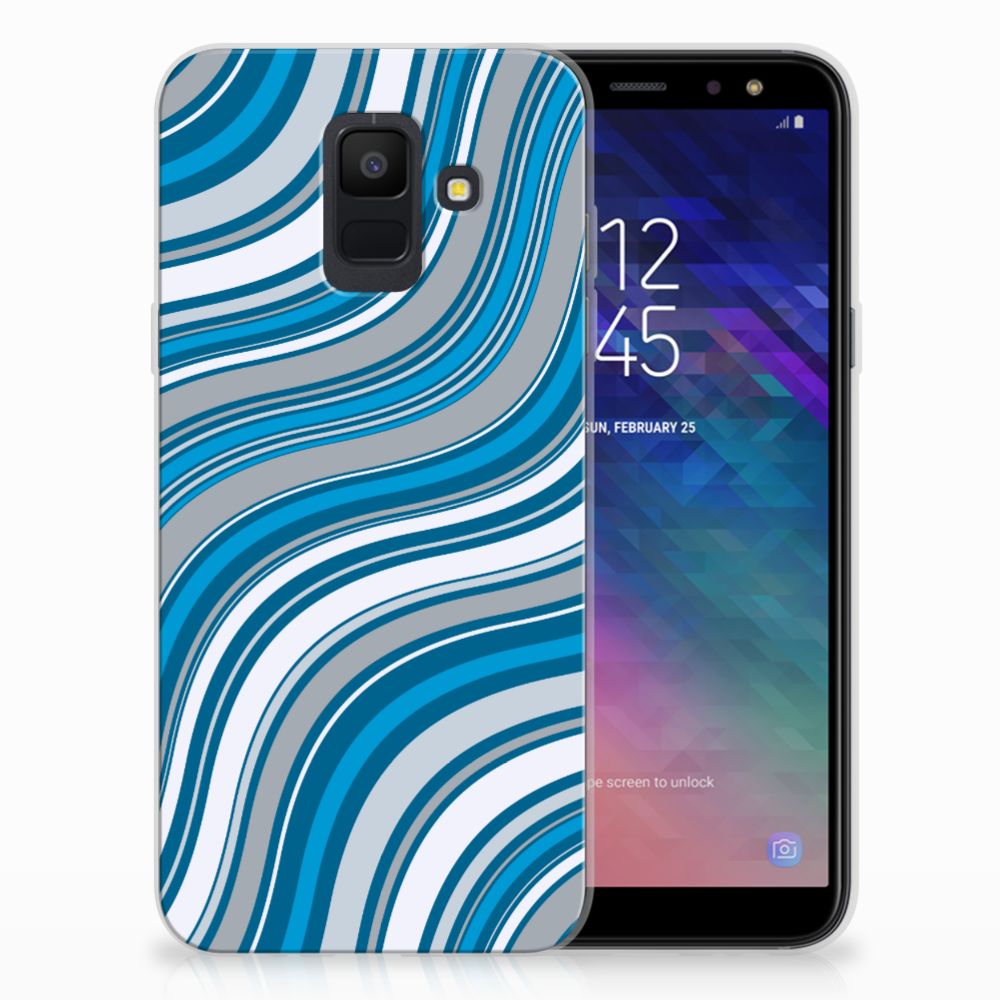 Samsung Galaxy A6 (2018) TPU bumper Waves Blue