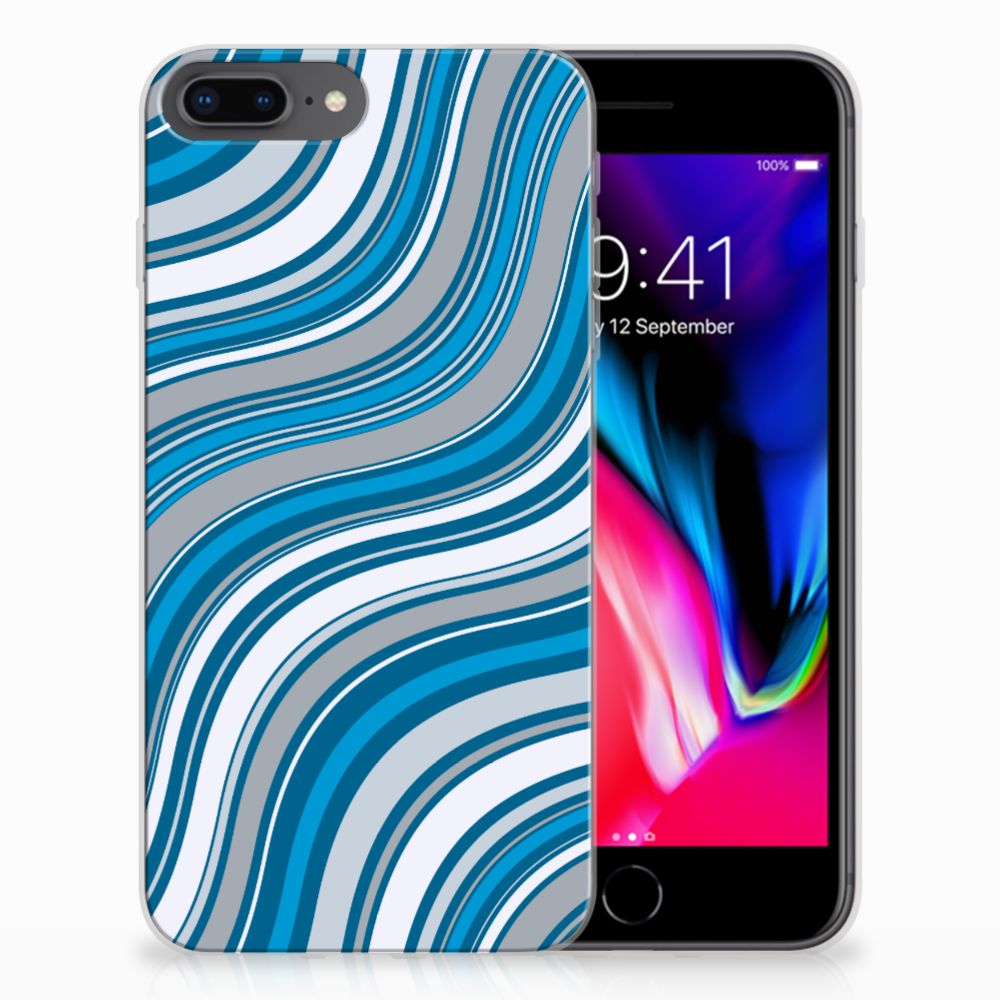 Apple iPhone 7 Plus | 8 Plus TPU Hoesje Design Waves Blue