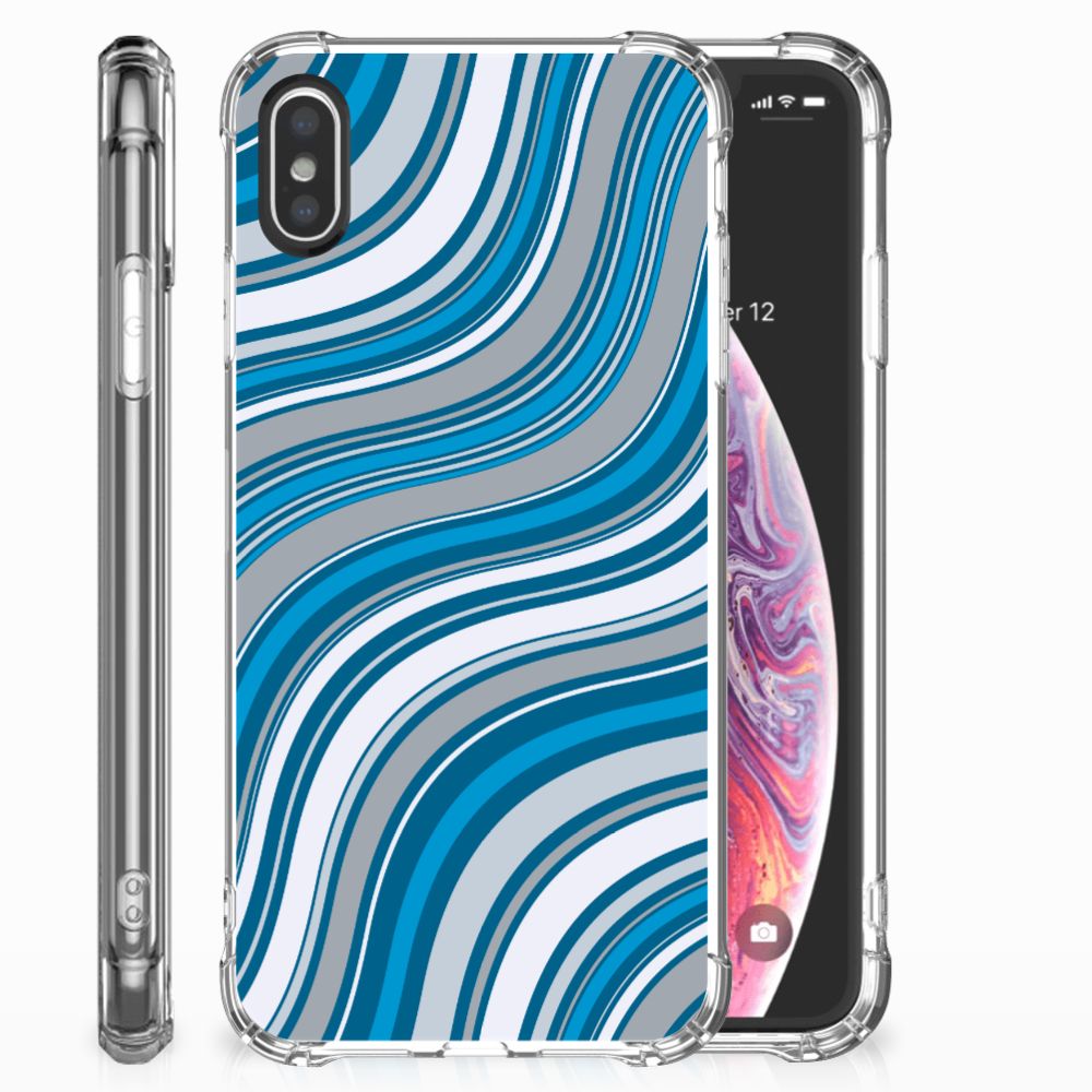 Apple iPhone X | Xs TPU Hoesje Design Waves Blue