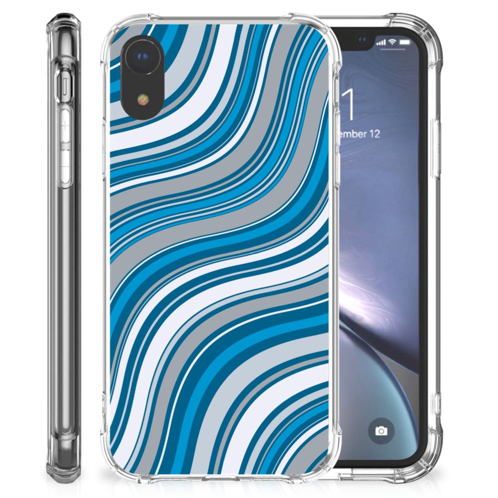 Apple iPhone Xr TPU Hoesje Design Waves Blue