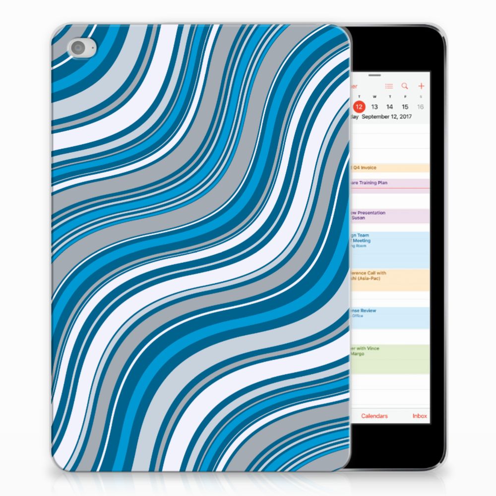 Apple iPad Mini 4 Tablethoesje Design Waves Blue