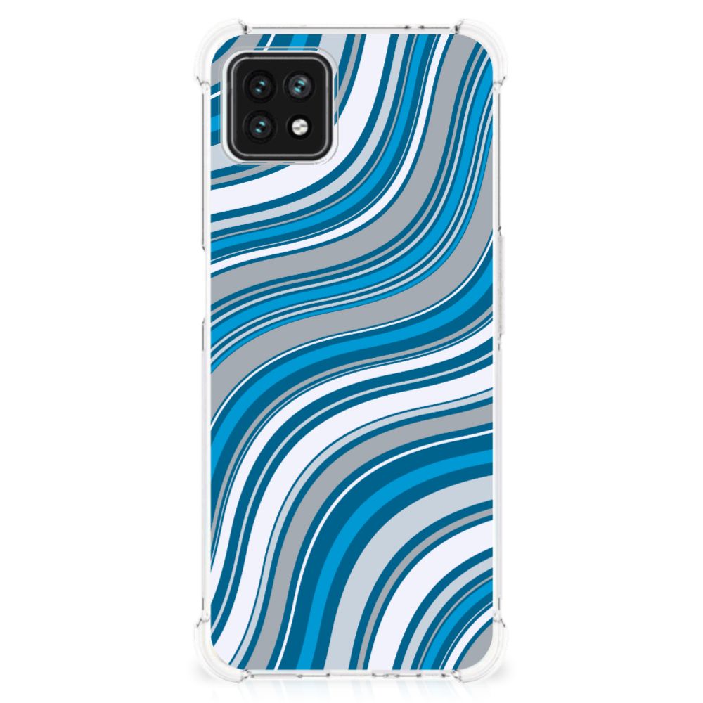 OPPO A53 5G | A73 5G Doorzichtige Silicone Hoesje Waves Blue