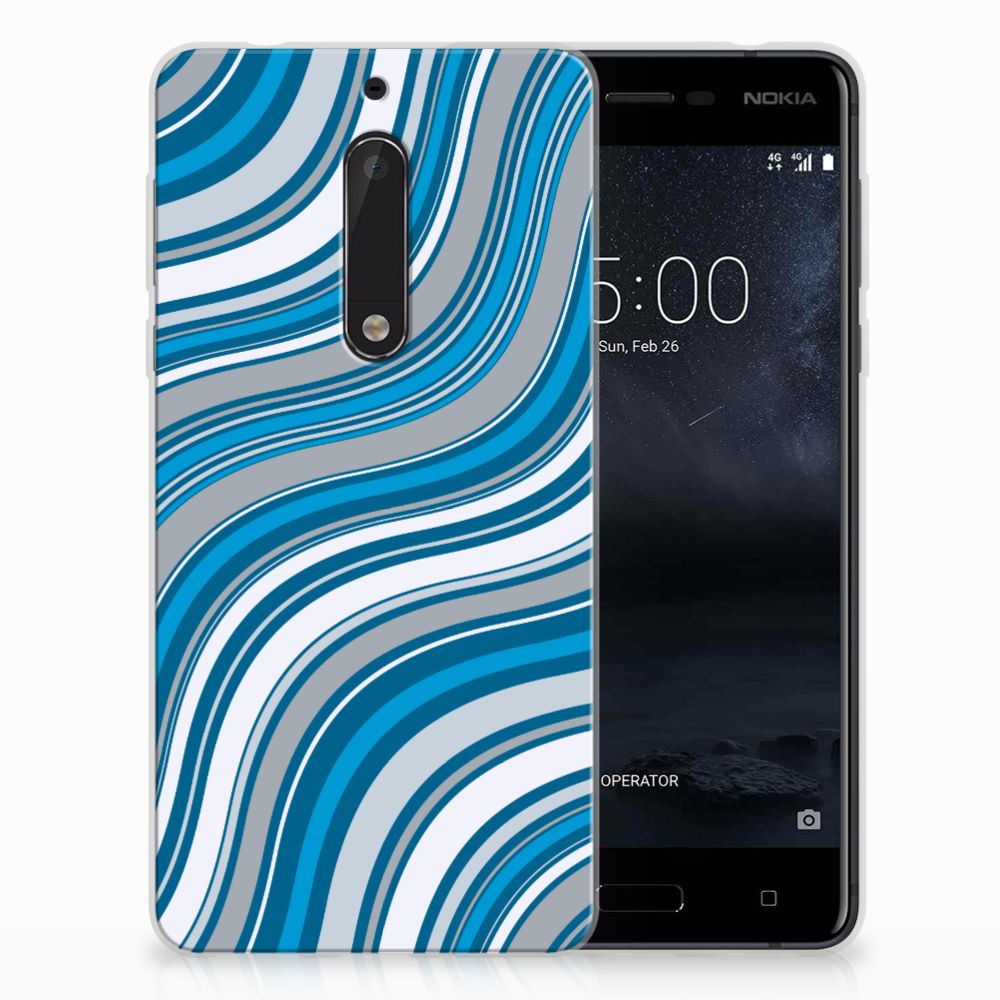 Nokia 5 TPU Hoesje Design Waves Blue