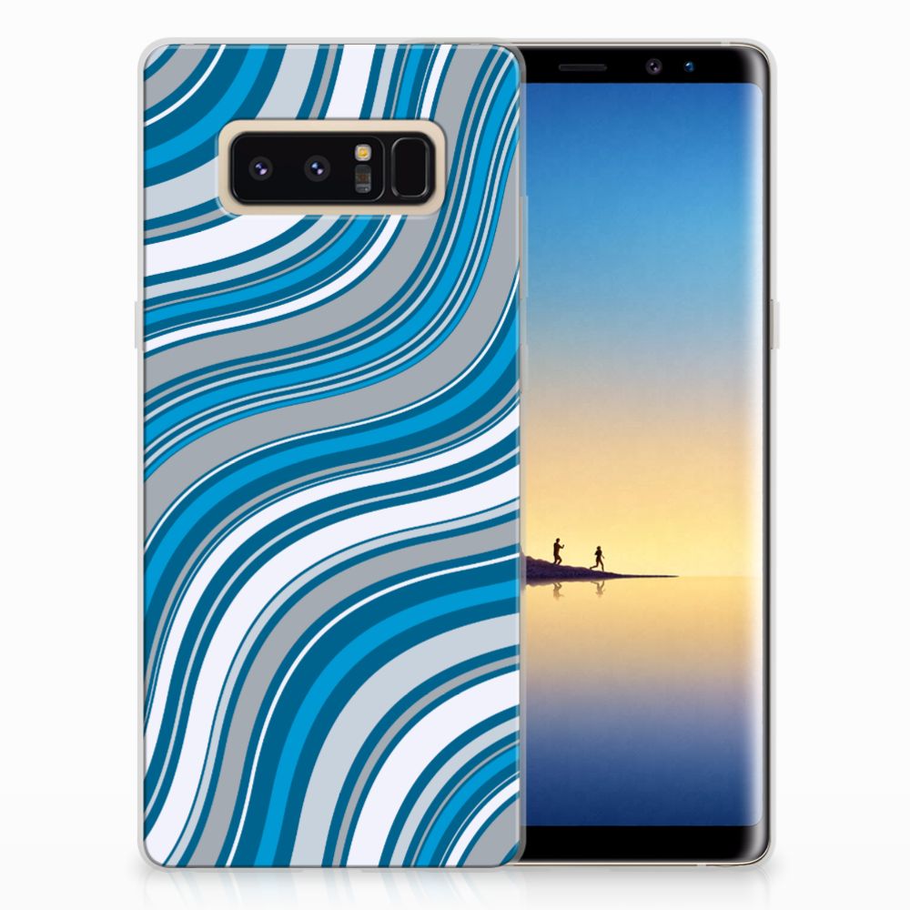 Samsung Galaxy Note 8 TPU bumper Waves Blue