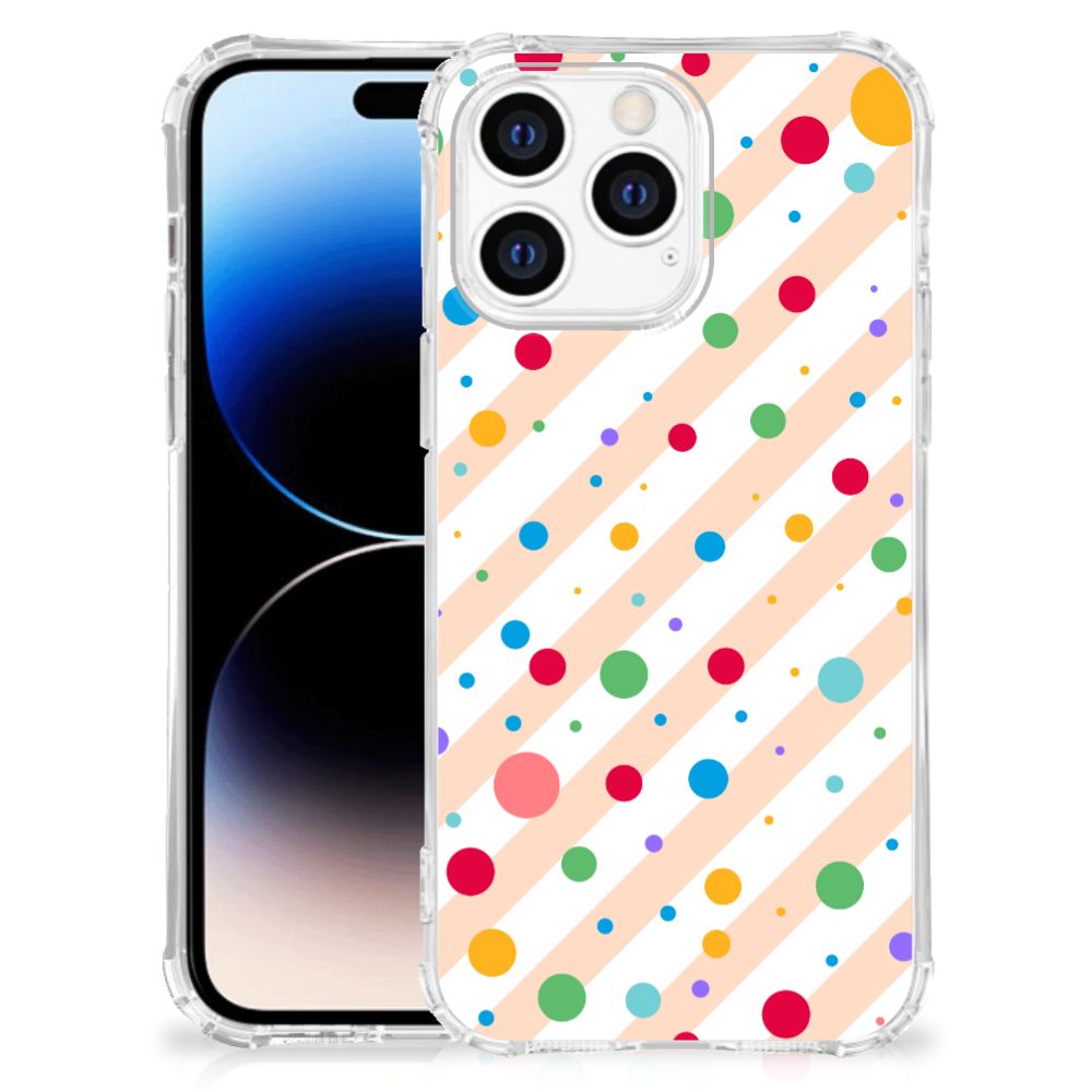 Apple iPhone 14 Pro Max Doorzichtige Silicone Hoesje Dots