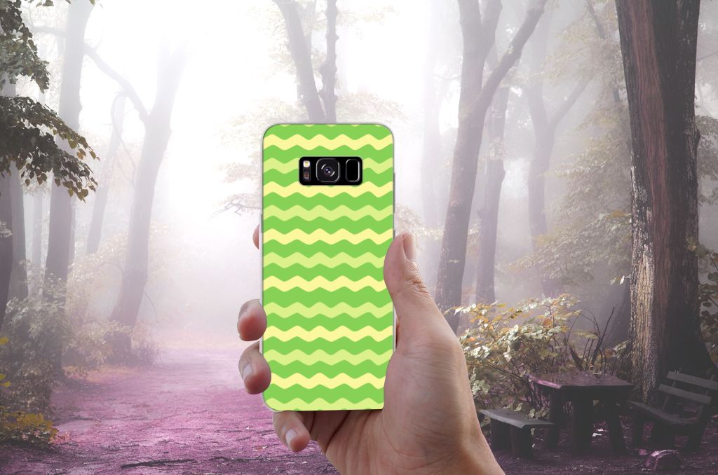Samsung Galaxy S8 TPU bumper Waves Green