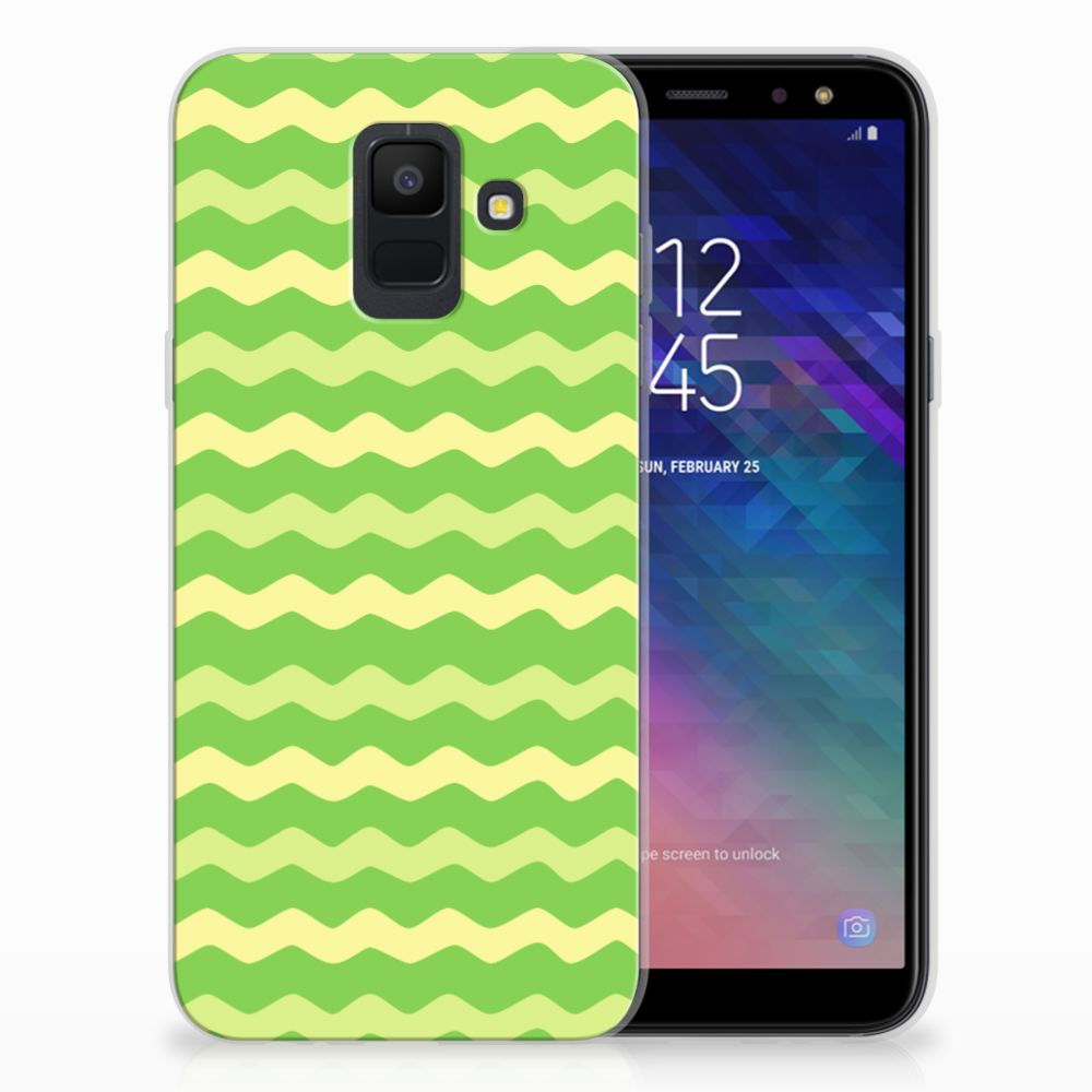 Samsung Galaxy A6 (2018) TPU bumper Waves Green