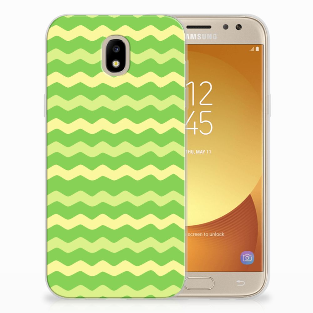 Samsung Galaxy J5 2017 TPU Hoesje Design Waves Green