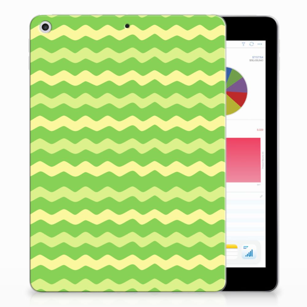 Apple iPad 9.7 2018 | 2017 Tablethoesje Design Waves Green