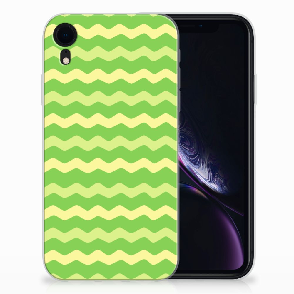 Apple iPhone Xr TPU Hoesje Design Waves Green