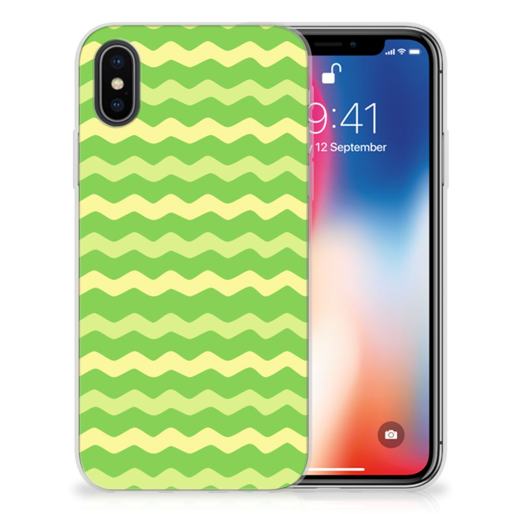 Apple iPhone X | Xs TPU Hoesje Design Waves Green