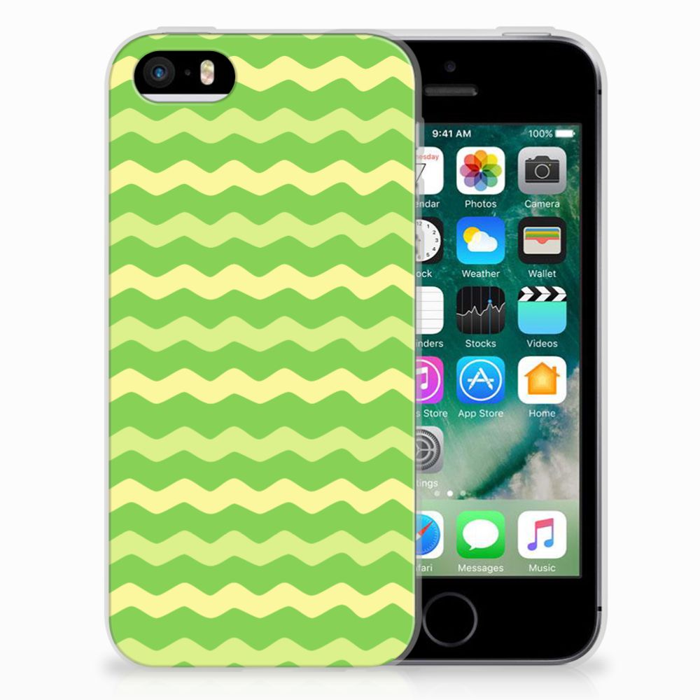 Apple iPhone SE | 5S TPU Hoesje Design Waves Green