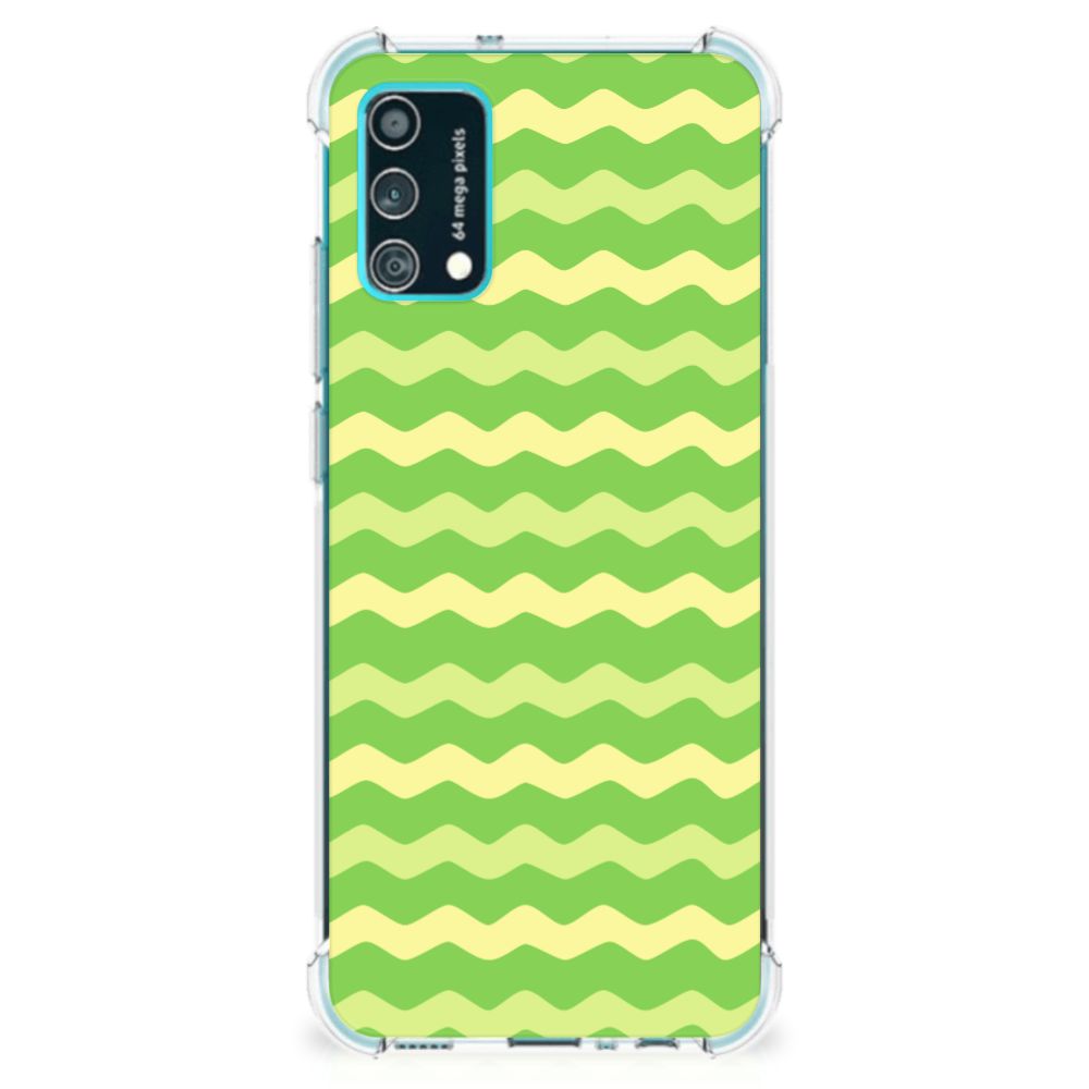 Samsung Galaxy M02s | A02s Doorzichtige Silicone Hoesje Waves Green