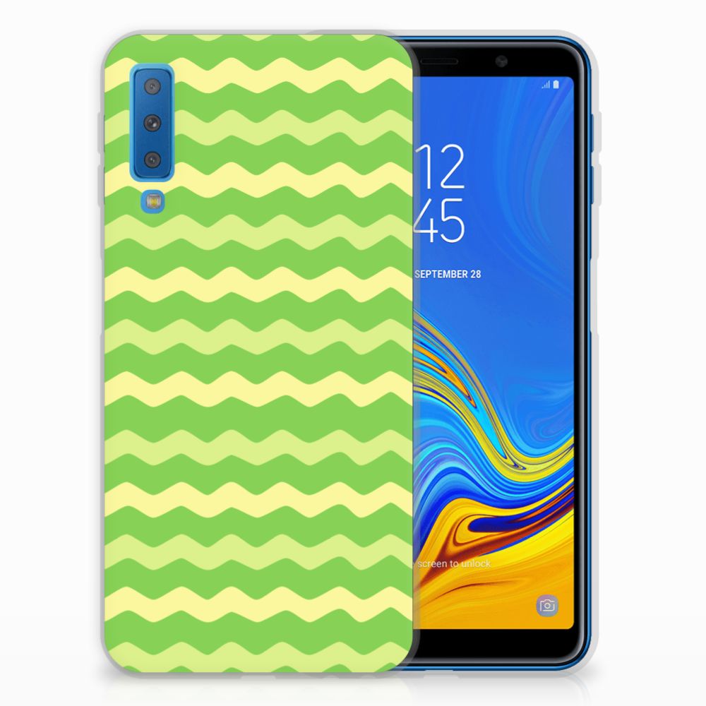 Samsung Galaxy A7 (2018) TPU bumper Waves Green