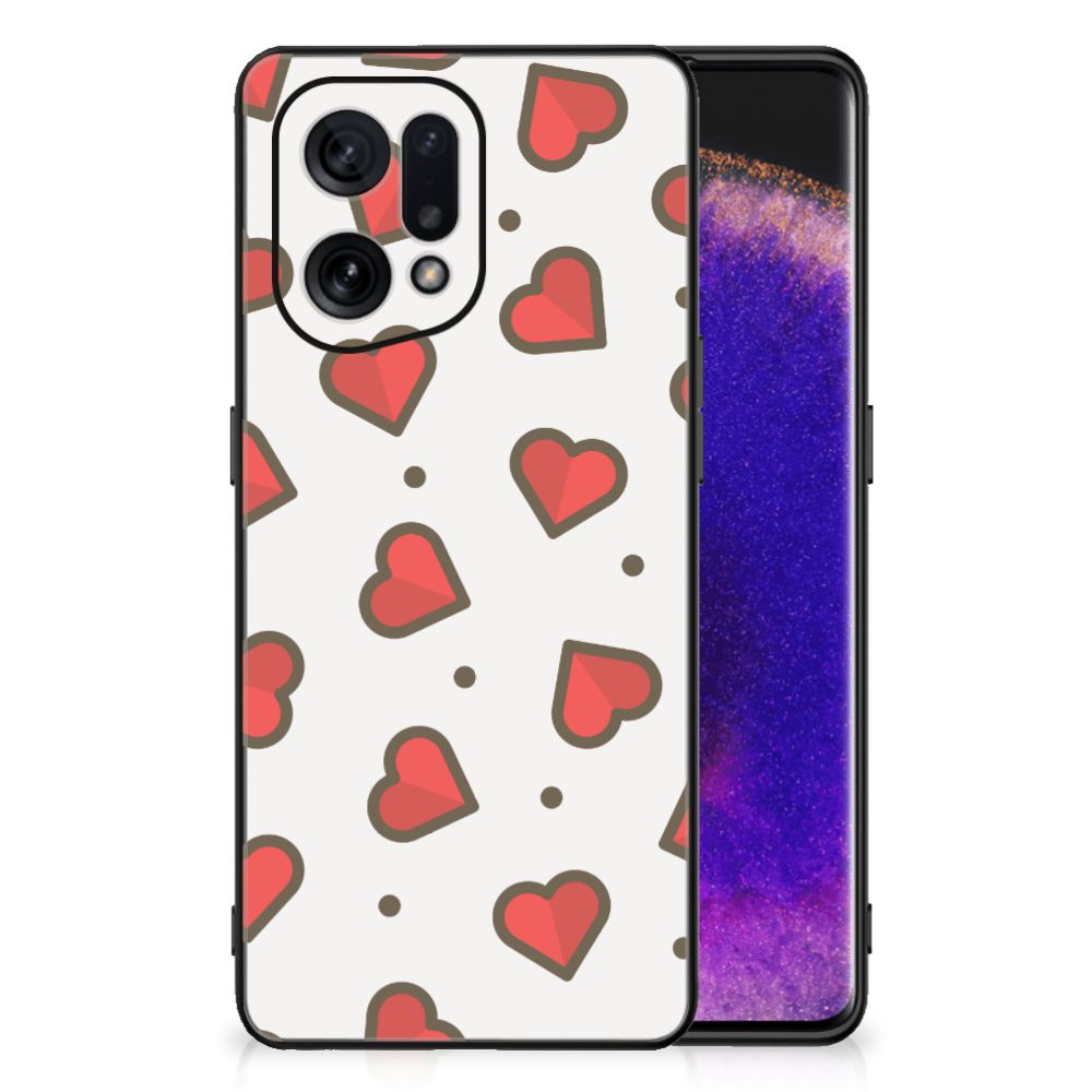 OPPO Find X5 Back Case Hearts