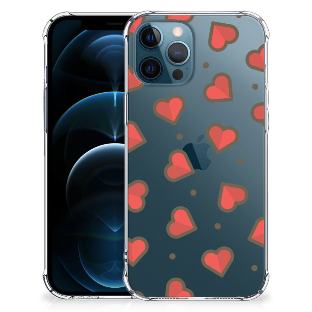 iPhone 12 | 12 Pro Doorzichtige Silicone Hoesje Hearts
