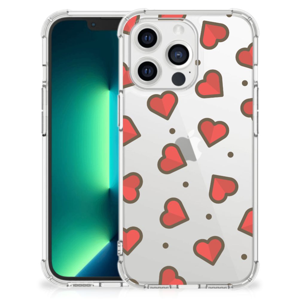 iPhone 13 Pro Max Doorzichtige Silicone Hoesje Hearts