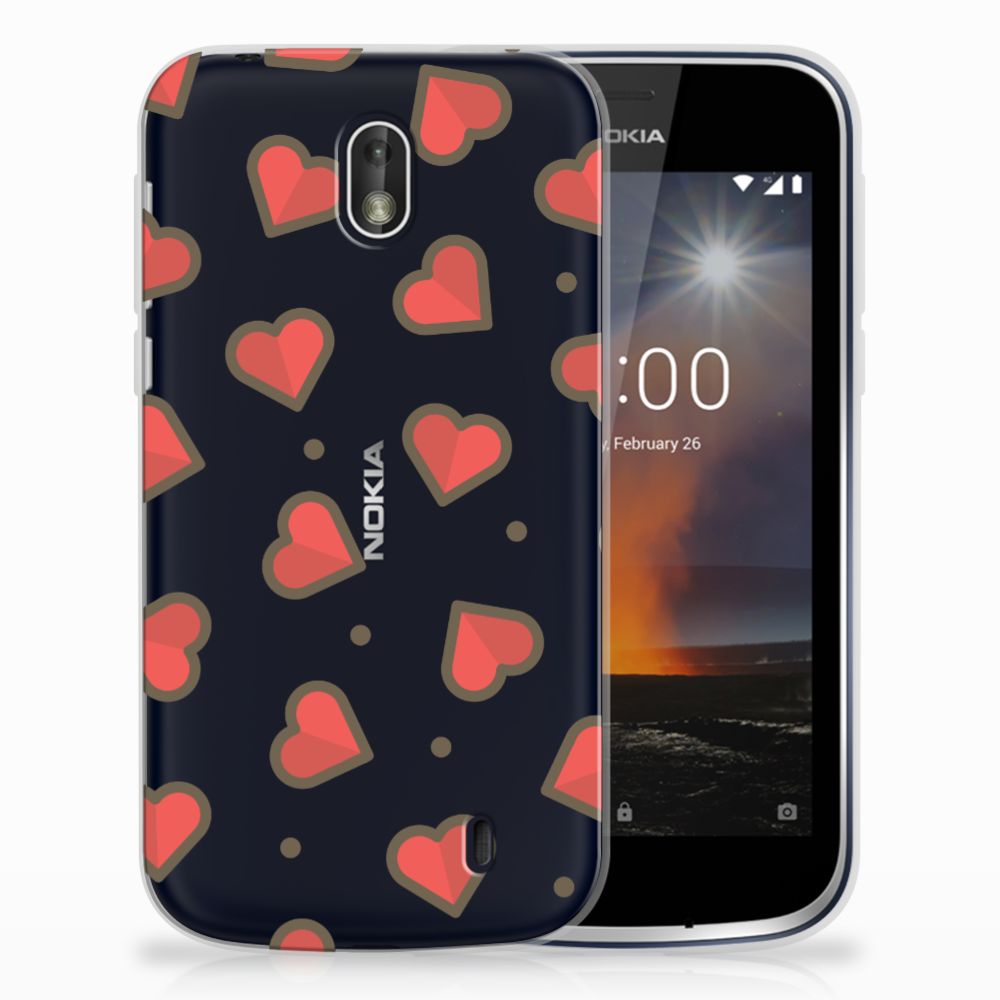 Nokia 1 TPU bumper Hearts