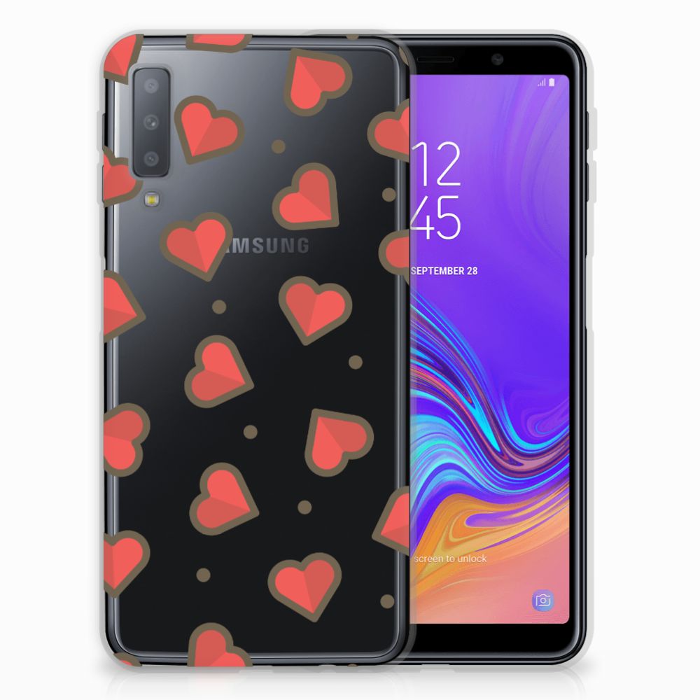 Samsung Galaxy A7 (2018) TPU bumper Hearts