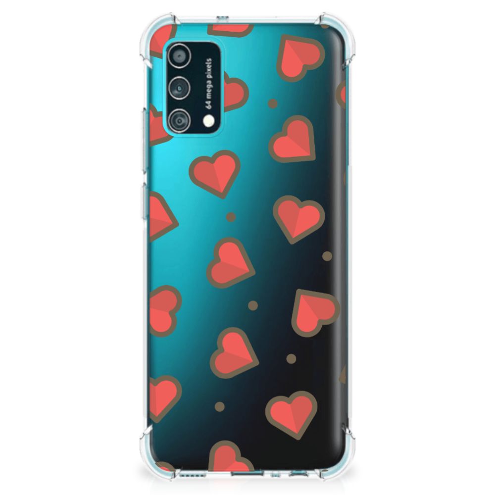 Samsung Galaxy M02s | A02s Doorzichtige Silicone Hoesje Hearts