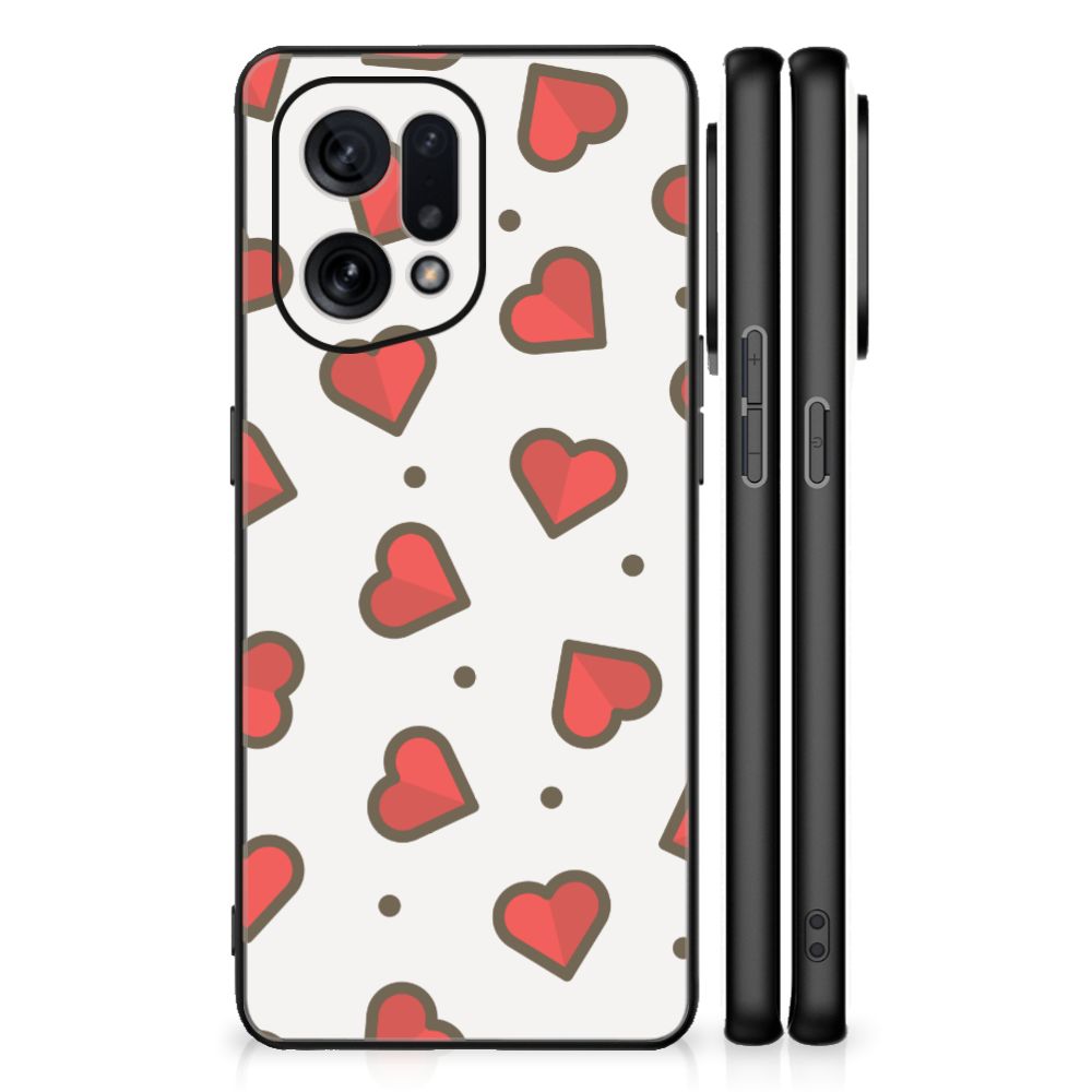 OPPO Find X5 Back Case Hearts