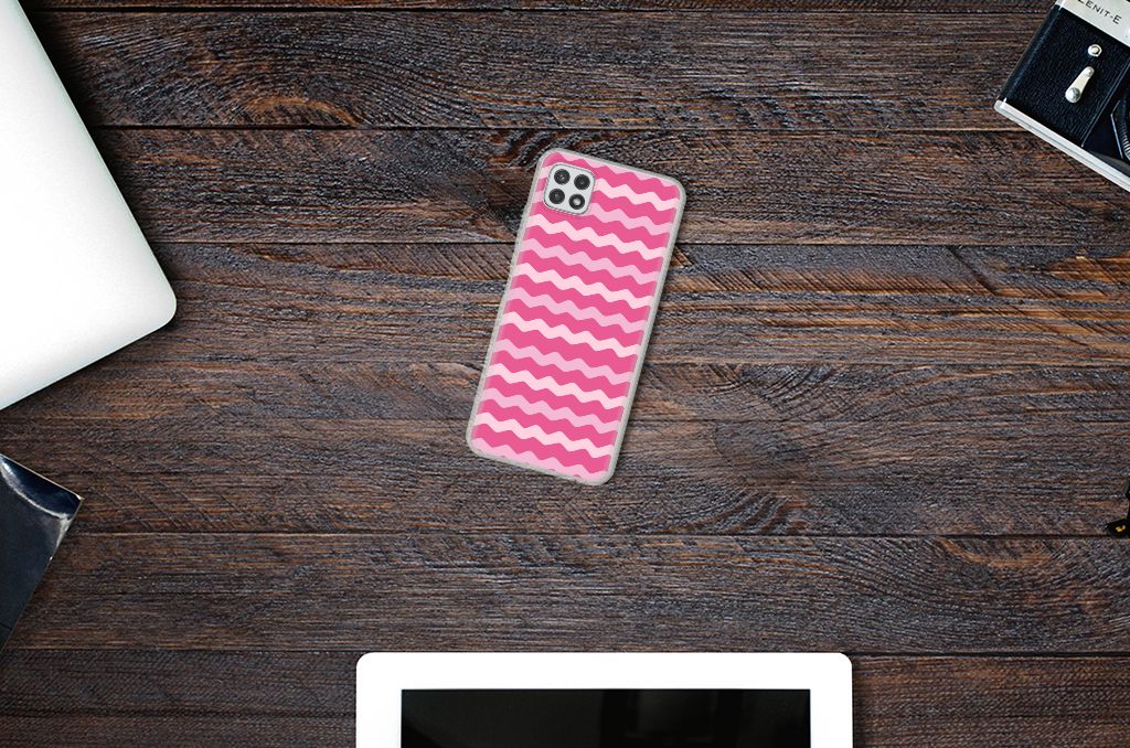 Samsung Galaxy A22 5G TPU bumper Waves Pink