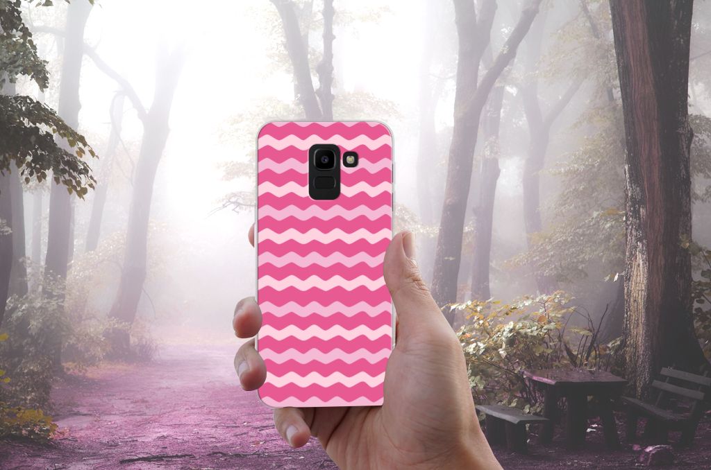 Samsung Galaxy J6 2018 TPU bumper Waves Pink