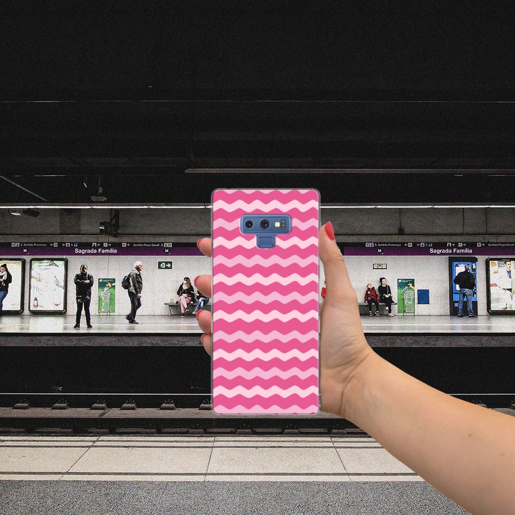 Samsung Galaxy Note 9 TPU bumper Waves Pink