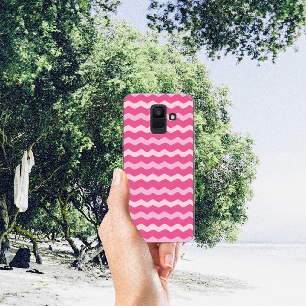 Samsung Galaxy A6 (2018) TPU bumper Waves Pink