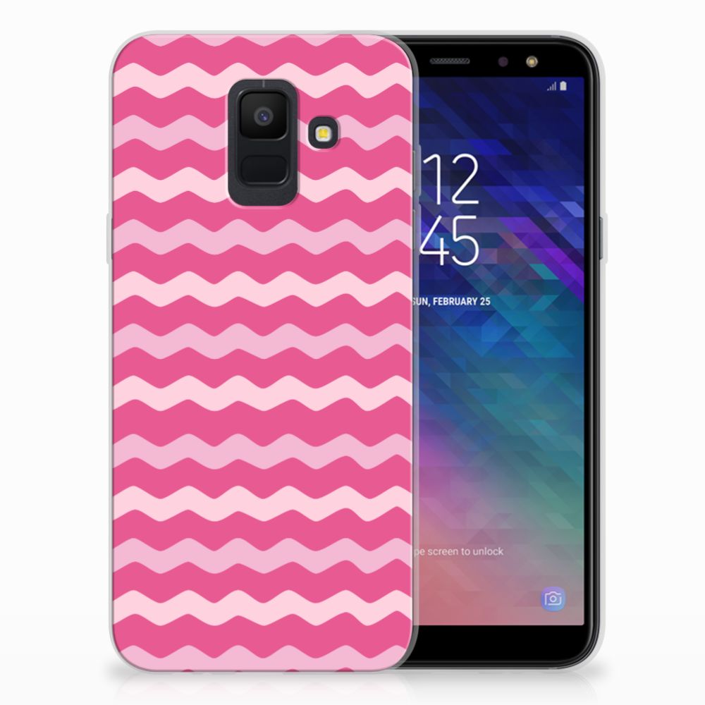 Samsung Galaxy A6 (2018) TPU bumper Waves Pink