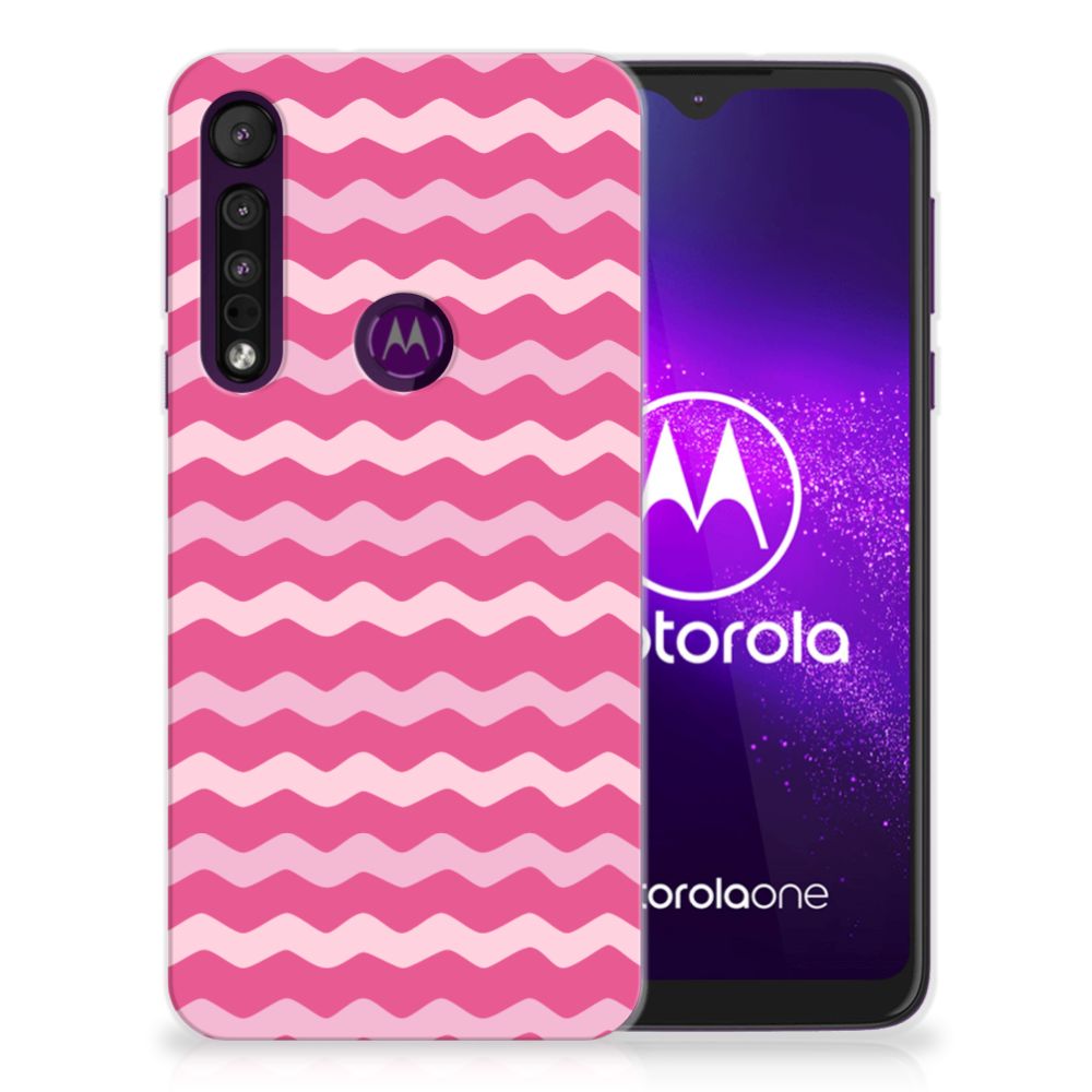 Motorola One Macro TPU bumper Waves Pink