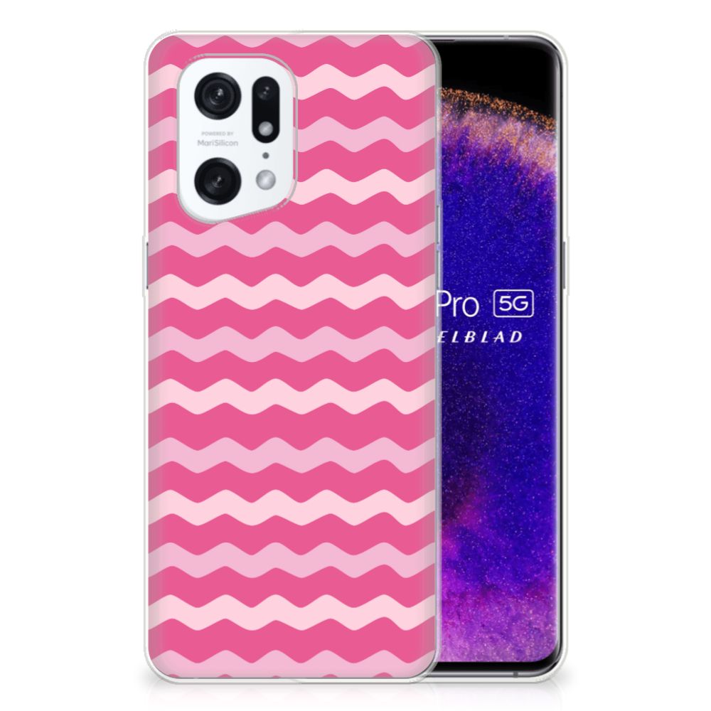 OPPO Find X5 Pro TPU bumper Waves Pink