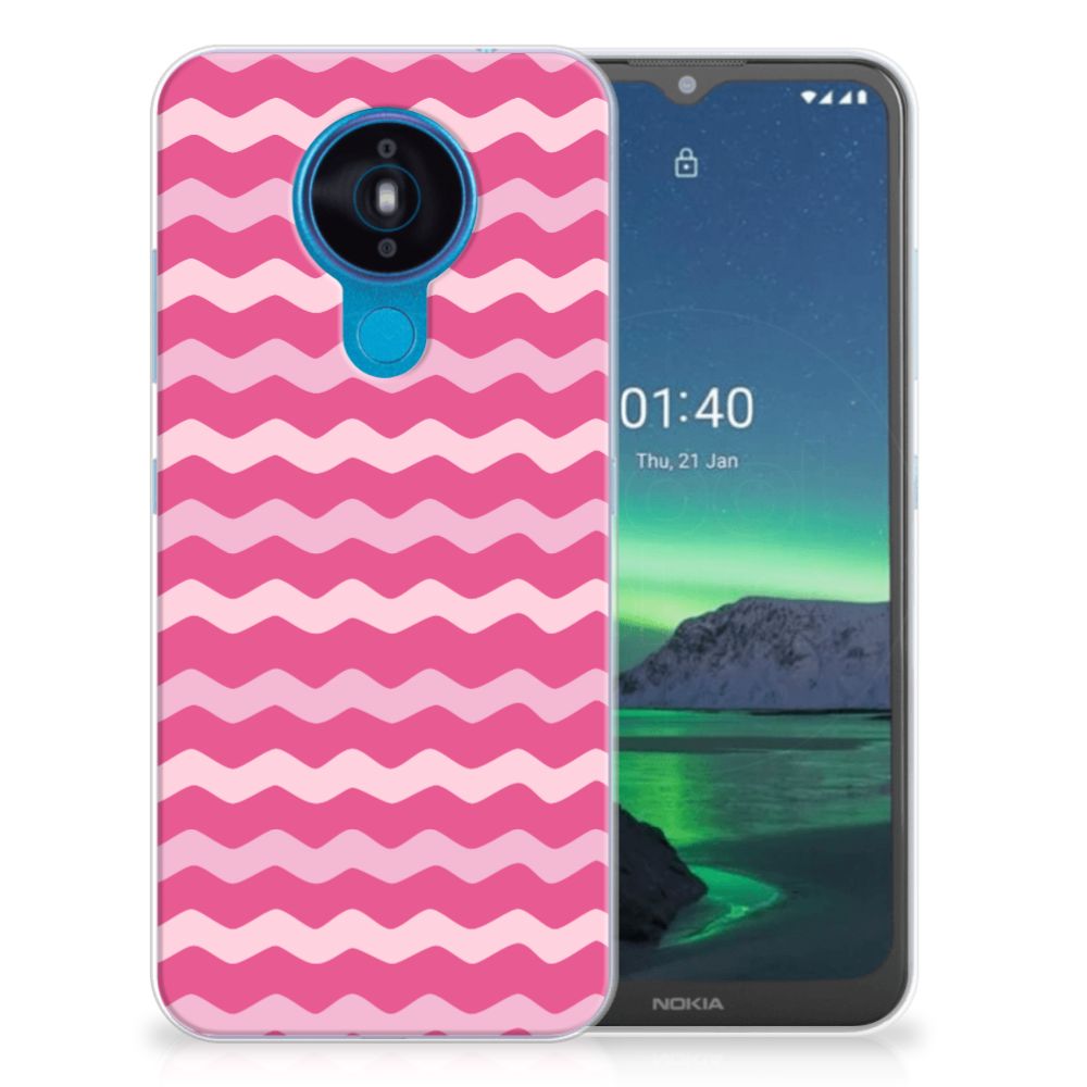 Nokia 1.4 TPU bumper Waves Pink