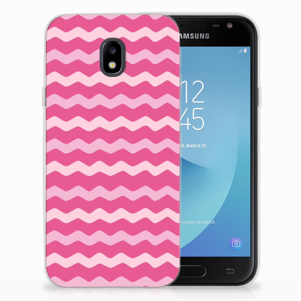Samsung Galaxy J3 2017 TPU bumper Waves Pink