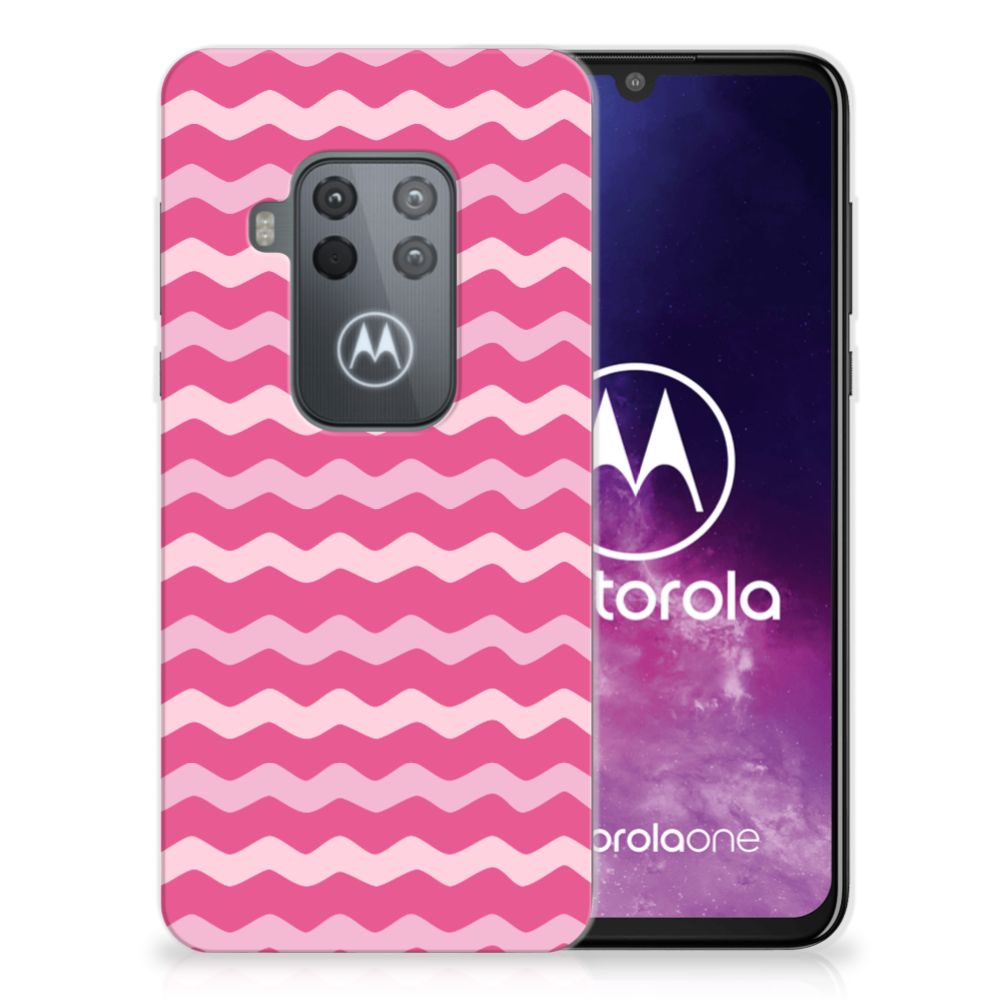 Motorola One Zoom TPU bumper Waves Pink