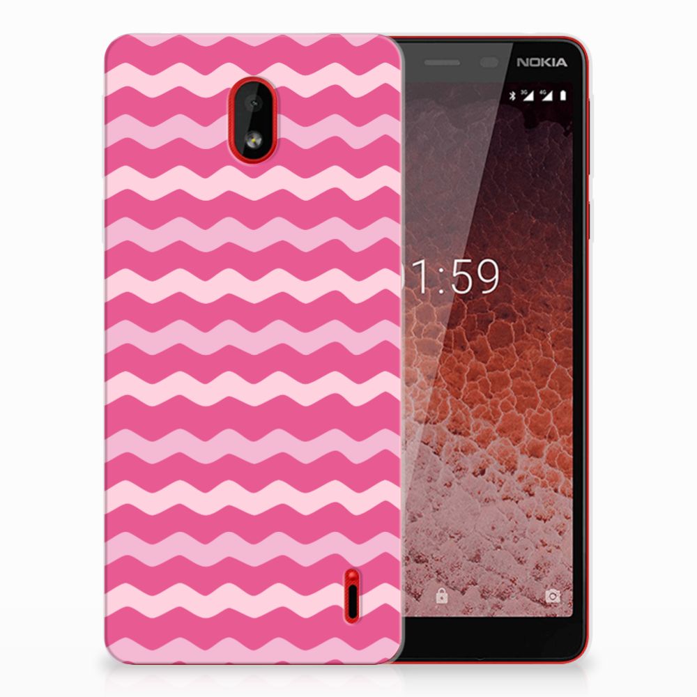 Nokia 1 Plus TPU bumper Waves Pink