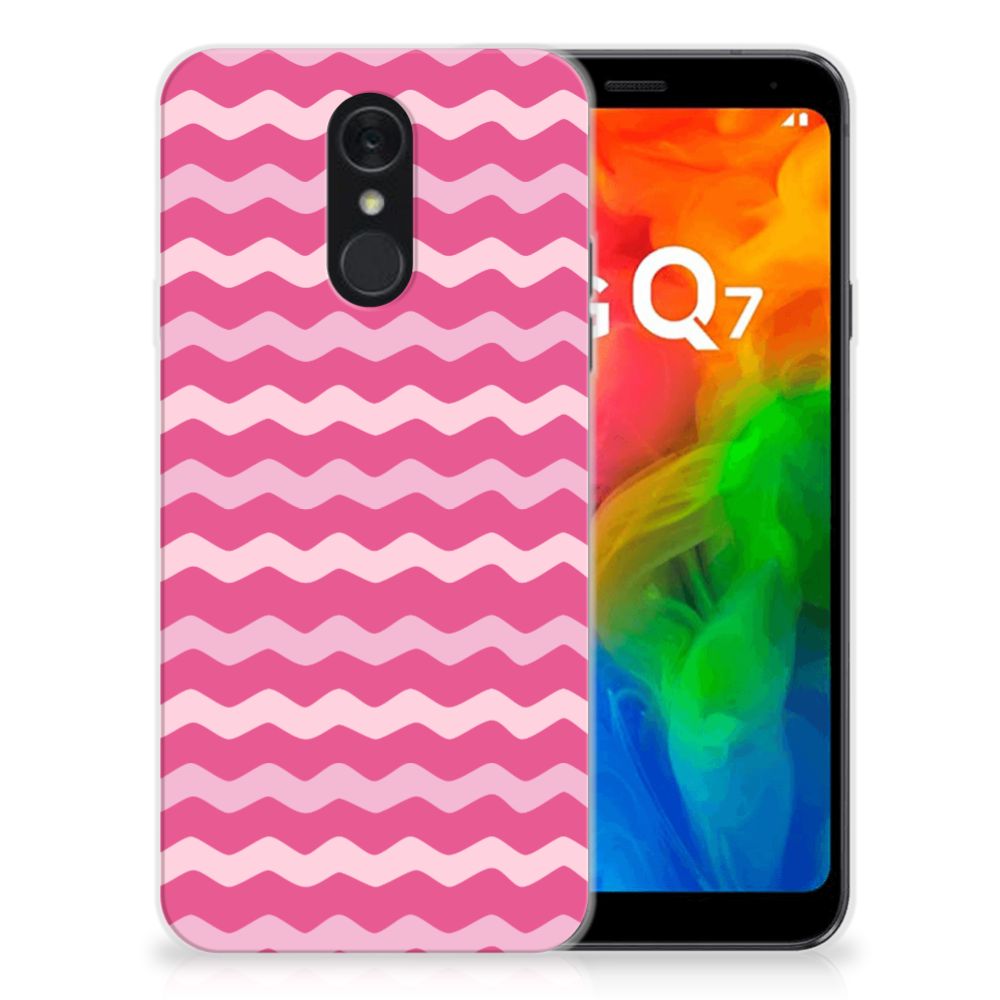 LG Q7 TPU bumper Waves Pink