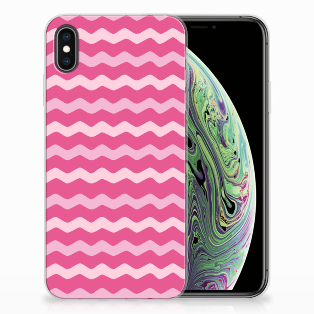 Apple iPhone Xs Max Uniek TPU Hoesje Waves Pink