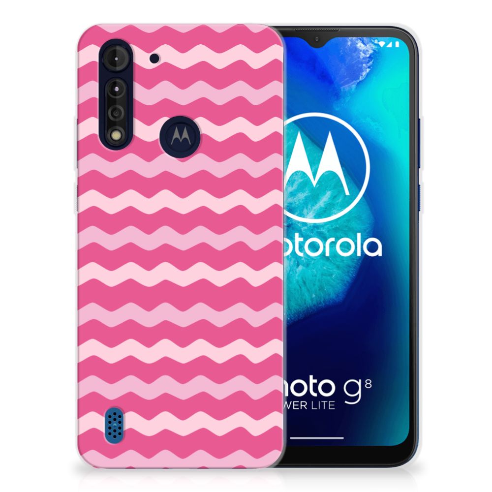 Motorola Moto G8 Power Lite TPU bumper Waves Pink