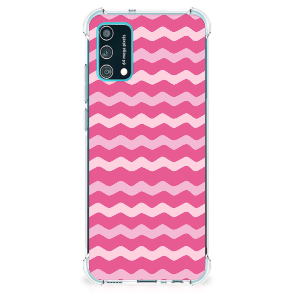 Samsung Galaxy M02s | A02s Doorzichtige Silicone Hoesje Waves Pink