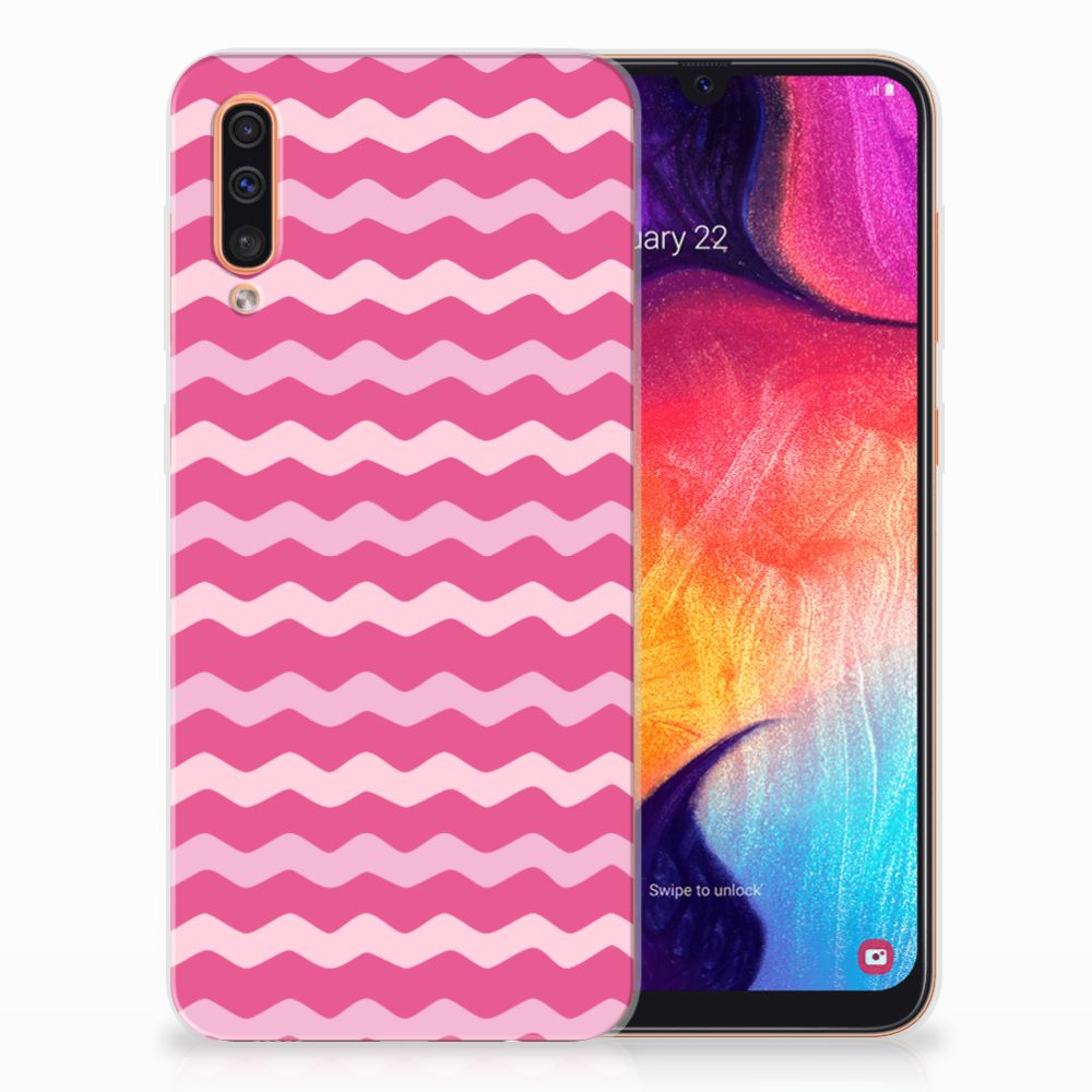Samsung Galaxy A50 TPU bumper Waves Pink