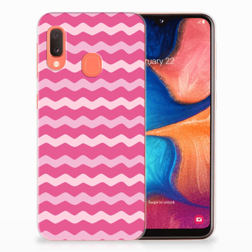 Samsung Galaxy A20e TPU bumper Waves Pink