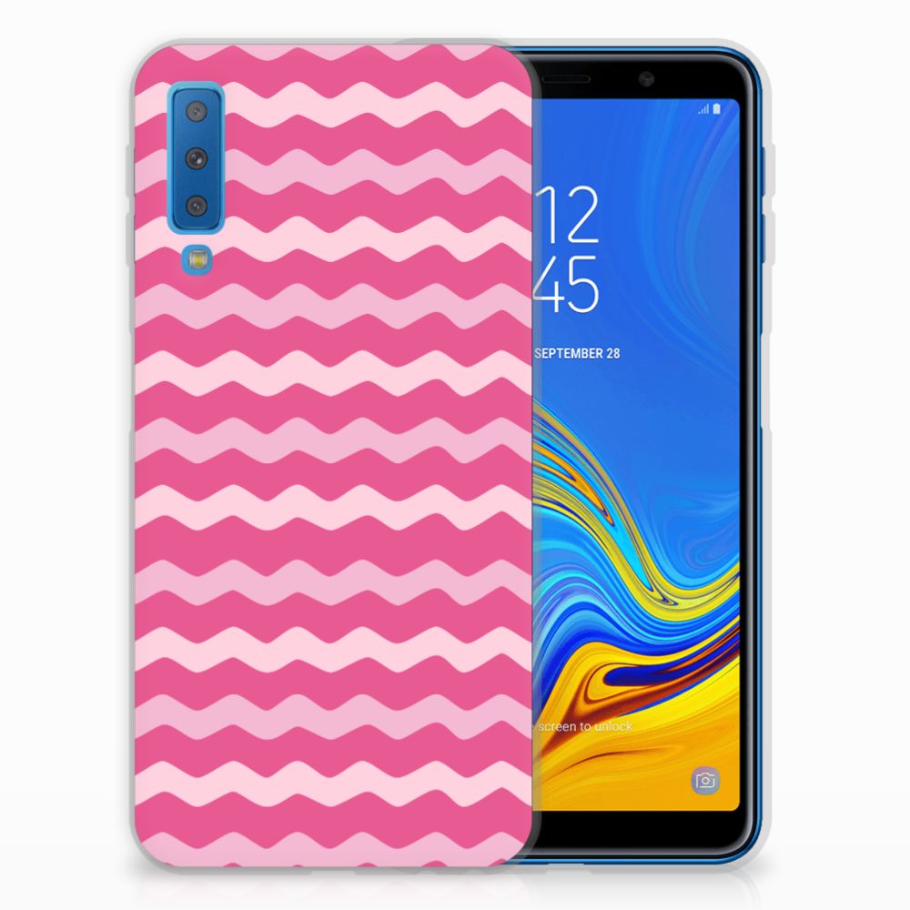 Samsung Galaxy A7 (2018) TPU bumper Waves Pink