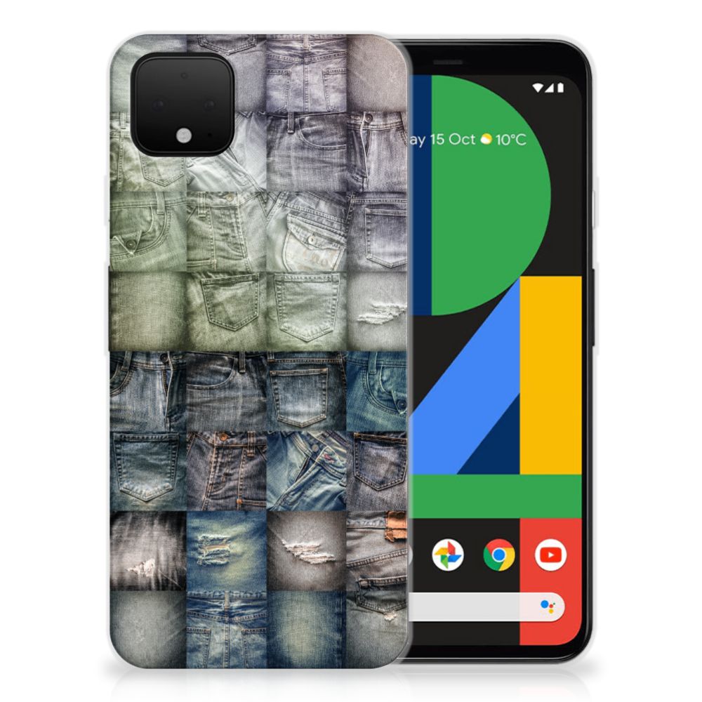 Silicone Back Cover Google Pixel 4 XL Spijkerbroeken