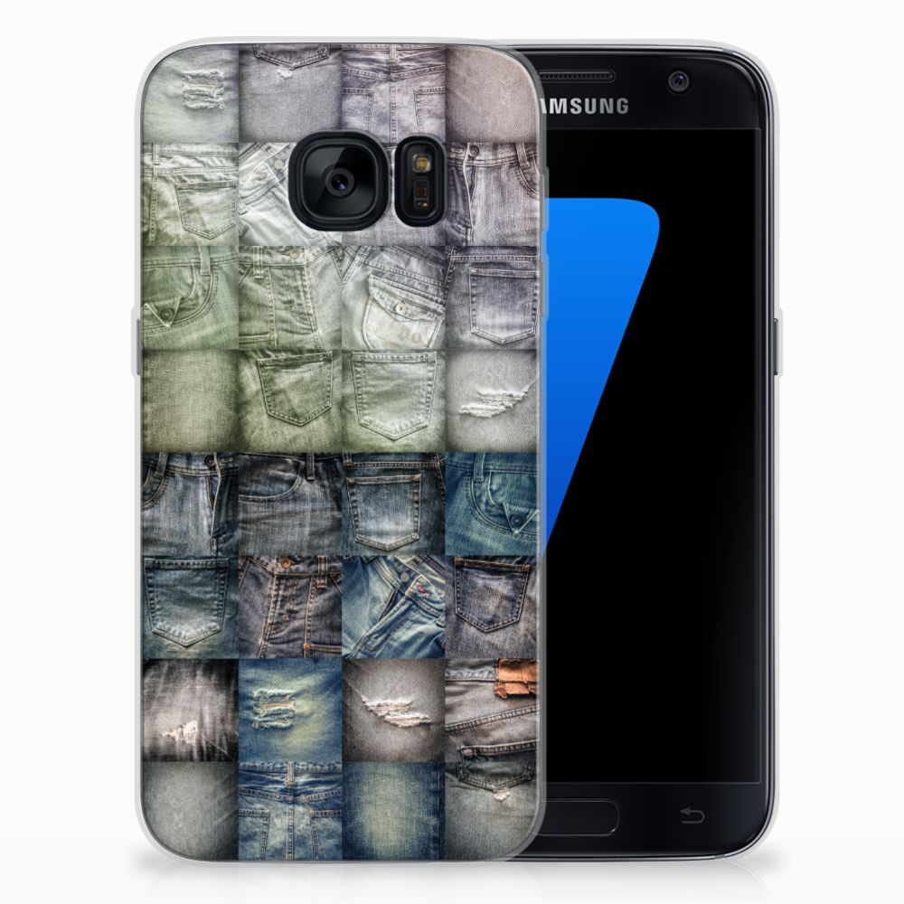 Silicone Back Cover Samsung Galaxy S7 Spijkerbroeken