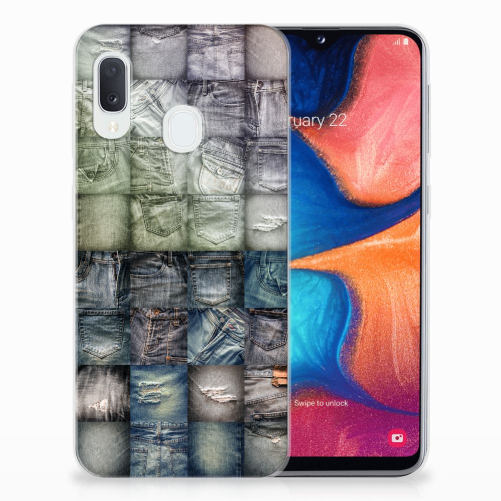 Silicone Back Cover Samsung Galaxy A20e Spijkerbroeken